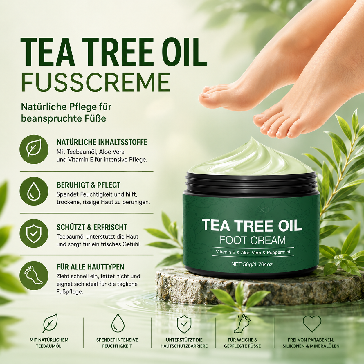 Teebaumöl Fußcreme