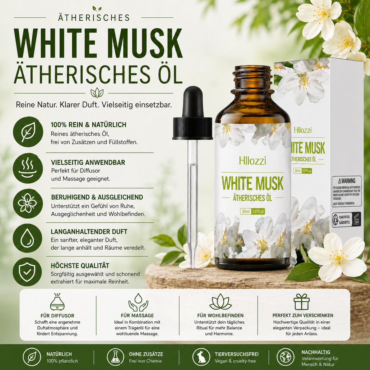 White Musk Ätherisches Öl 30ml 2er pack